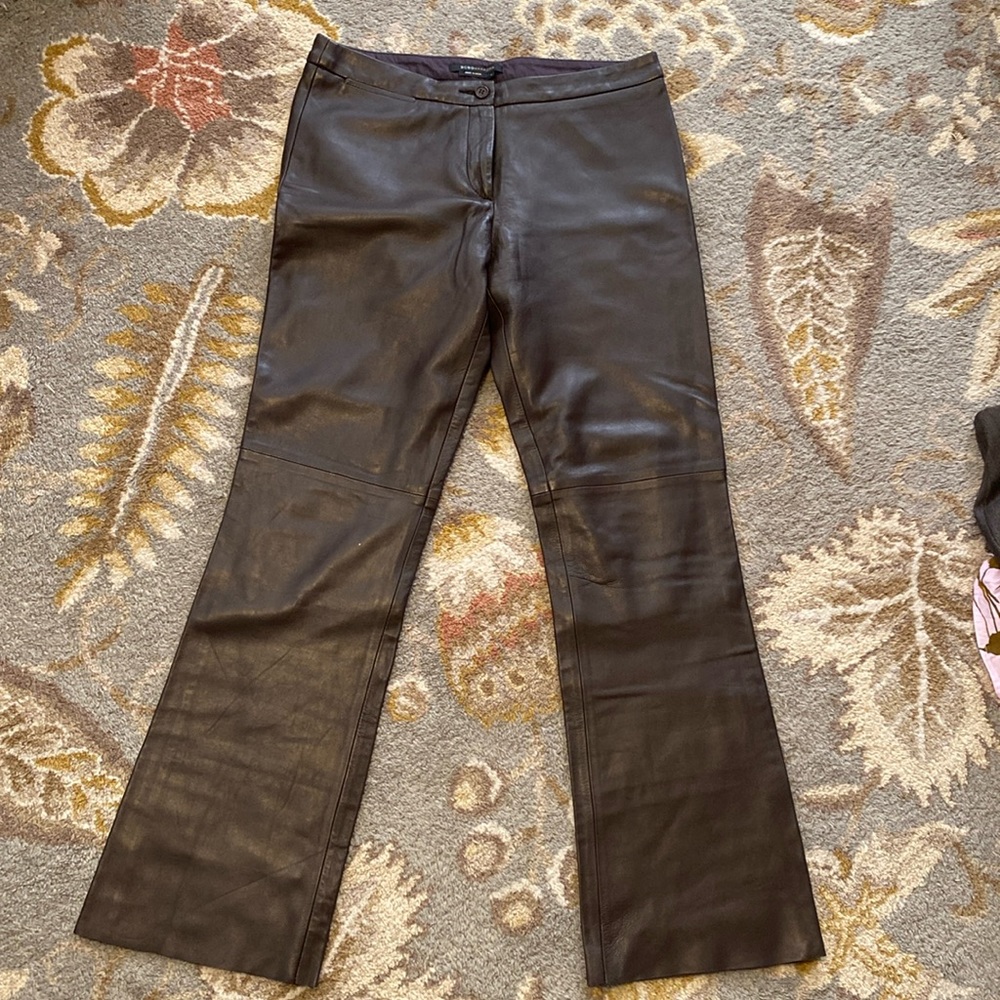 BCBG Leather pants chocolate brown